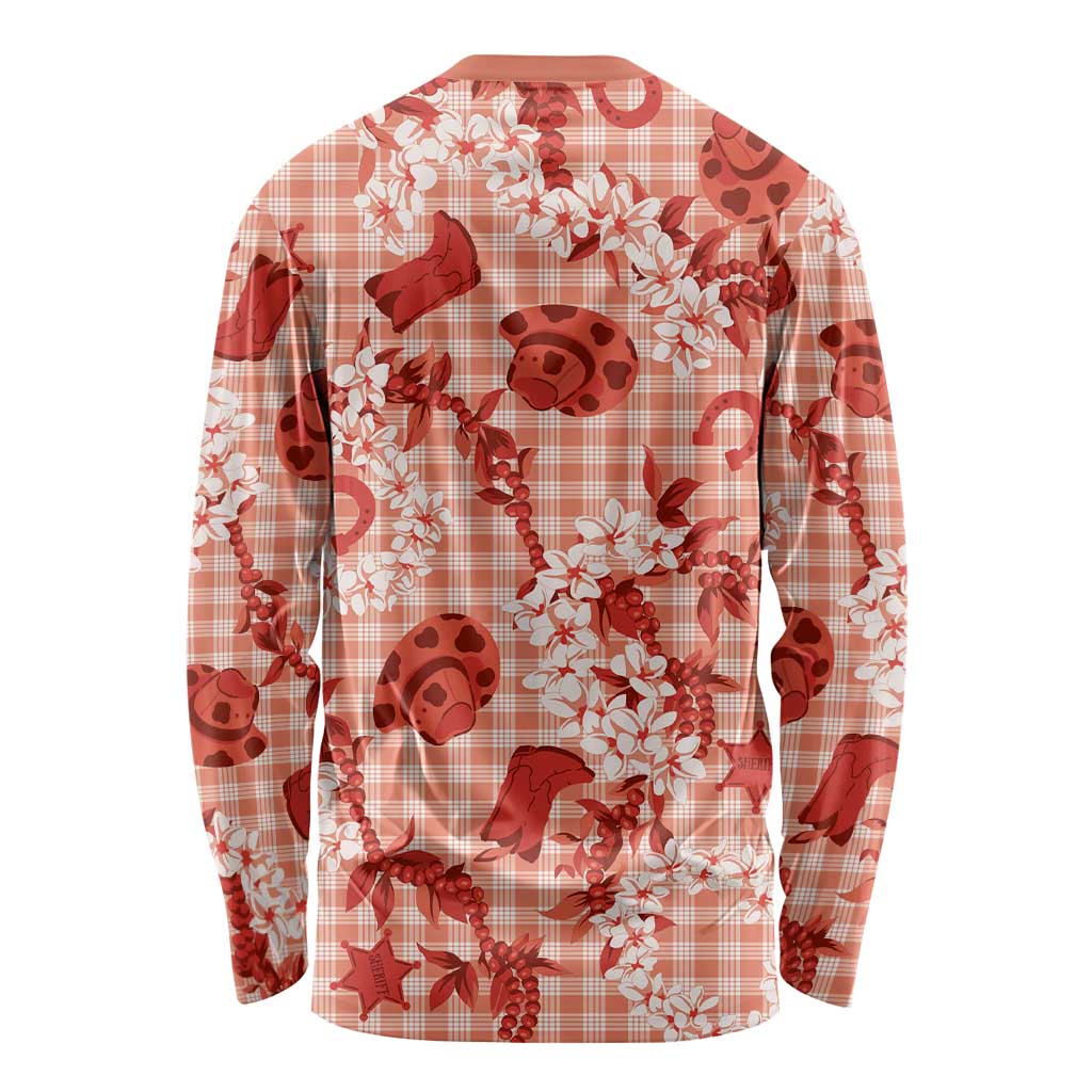 Mokihana Maile Ilima Leis Paniolo Palaka Long Sleeve Shirt Hawaiian Ulaula Spirit - Polynesian Pride