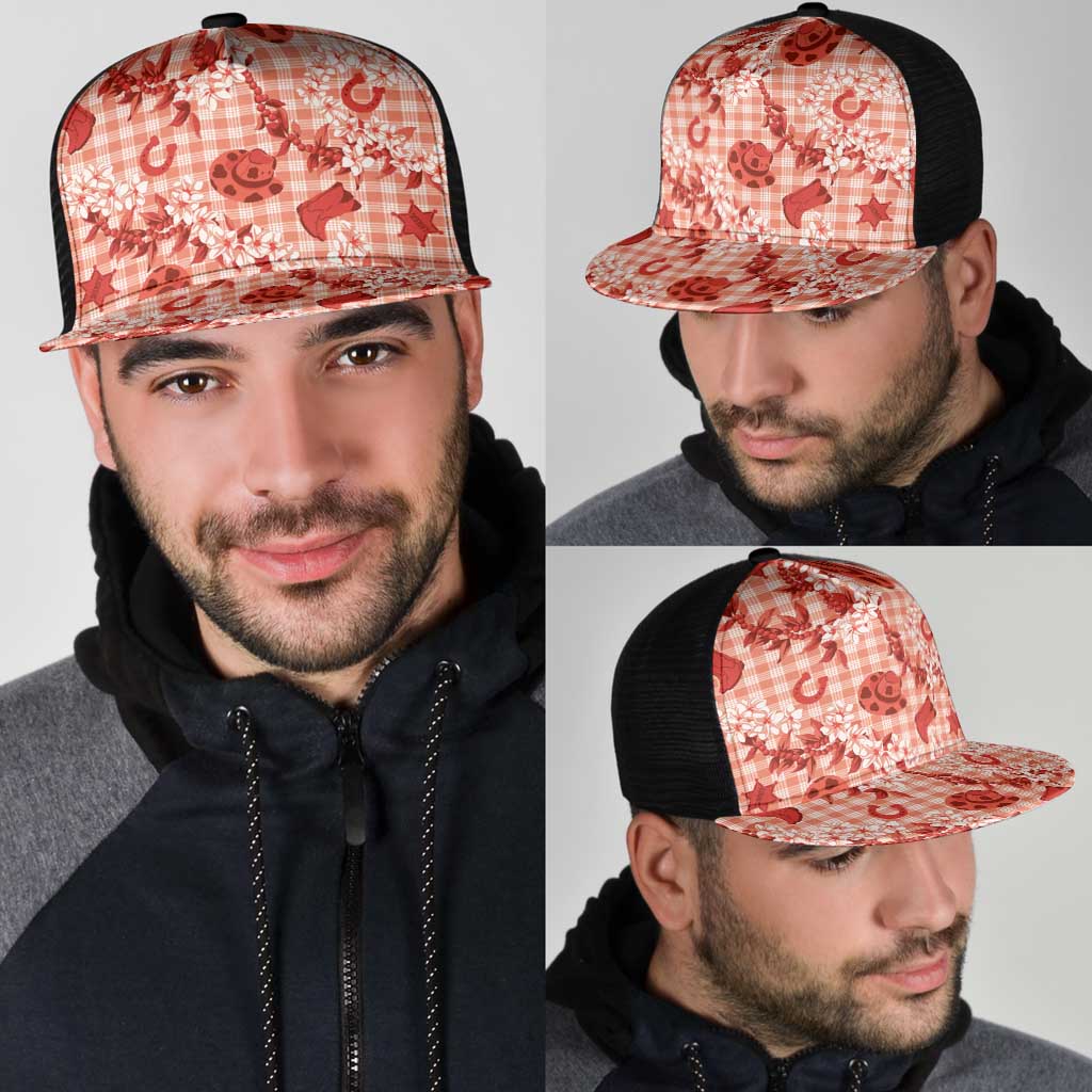 Mokihana Maile Ilima Leis Paniolo Palaka Mesh Trucker Cap Hawaiian Ulaula Spirit - Polynesian Pride