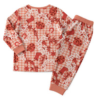 Mokihana Maile Ilima Leis Paniolo Palaka Christmas Pajama Set Hawaiian Ulaula Spirit - Polynesian Pride