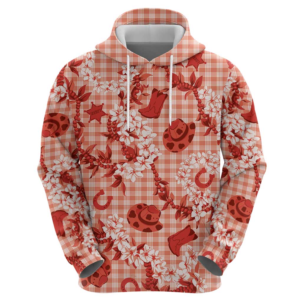 Mokihana Maile Ilima Leis Paniolo Palaka Zip Hoodie Hawaiian Ulaula Spirit - Polynesian Pride