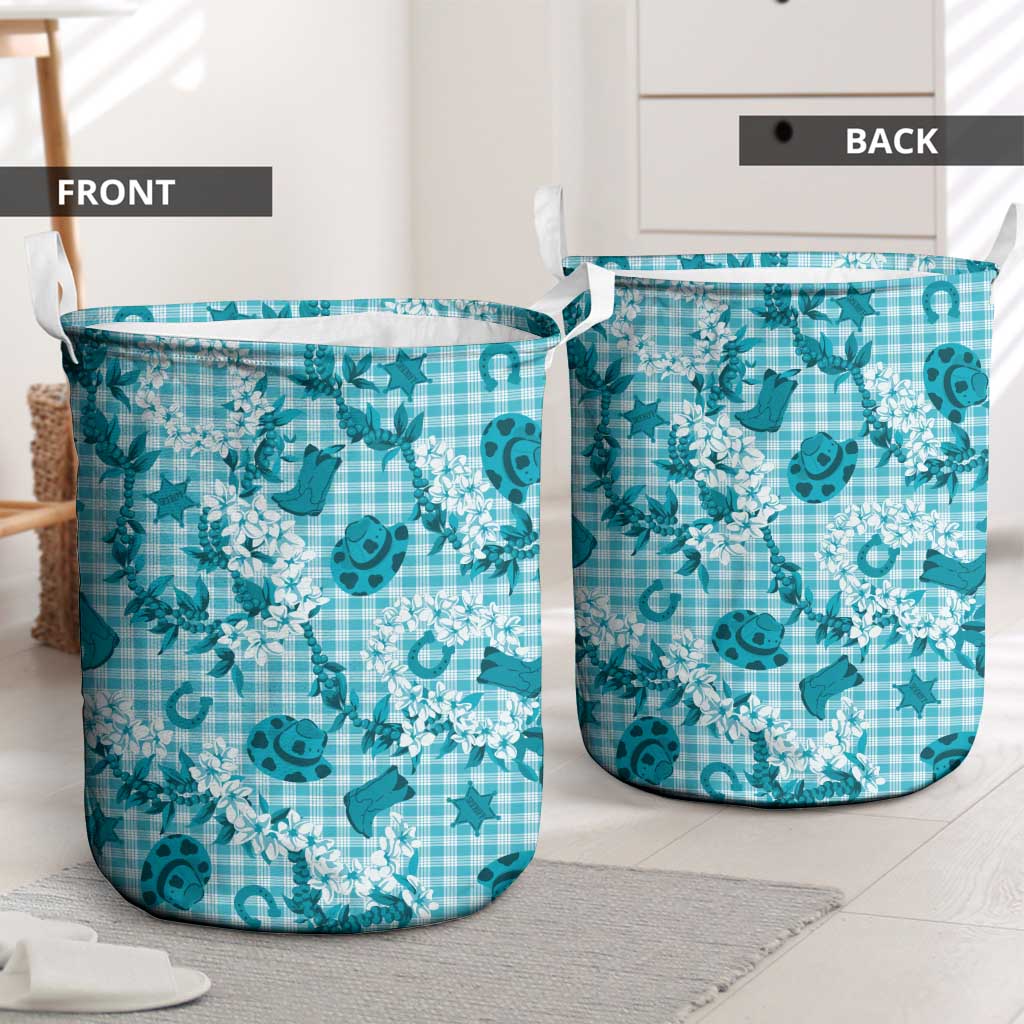 Mokihana Maile Ilima Leis Paniolo Palaka Laundry Basket Hawaiian Polu Opa Spirit - Polynesian Pride