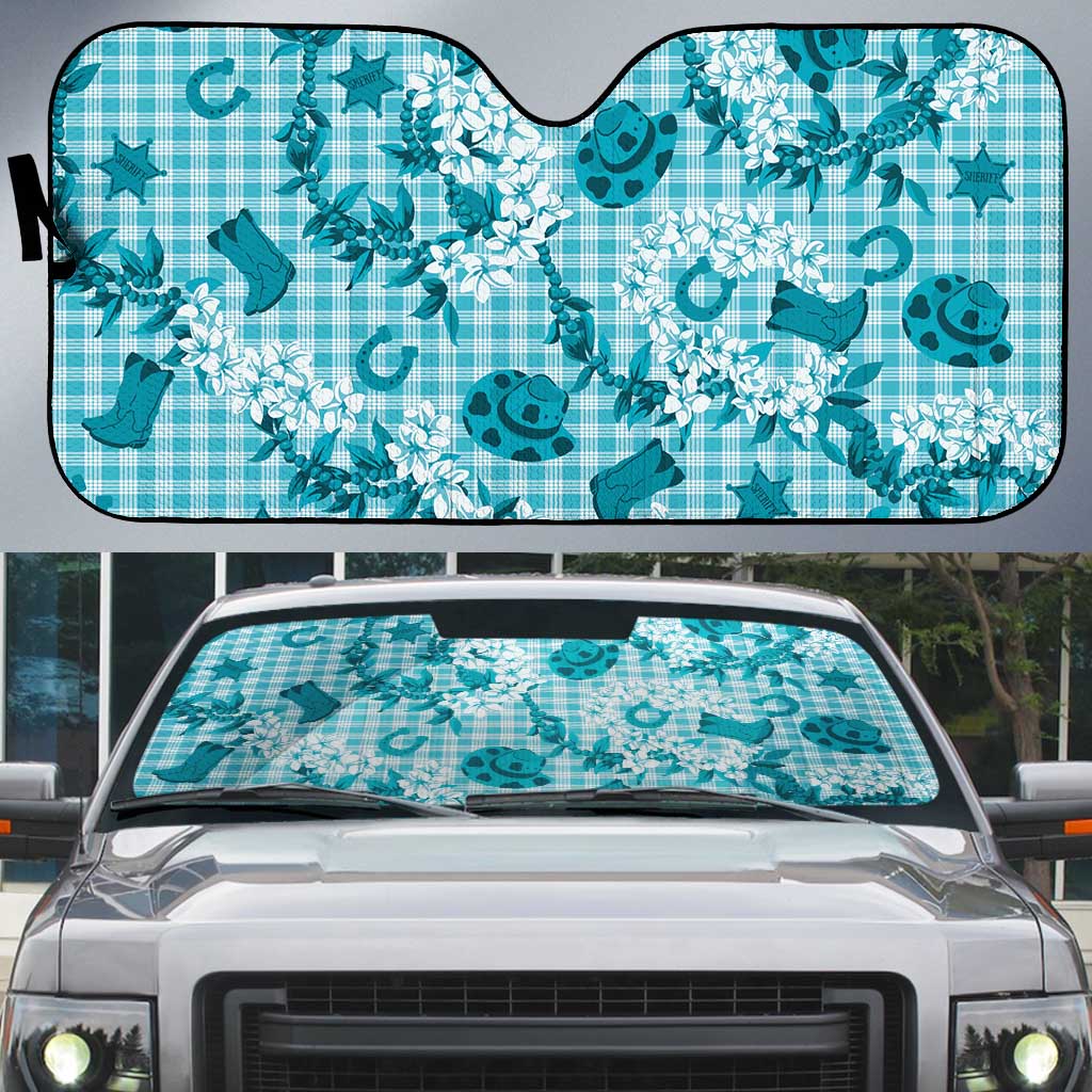 Mokihana Maile Ilima Leis Paniolo Palaka Auto Sun Shade Hawaiian Polu Opa Spirit - Polynesian Pride