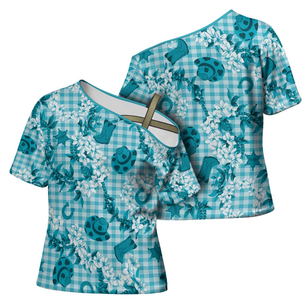 Mokihana Maile Ilima Leis Paniolo Palaka Cross Shoulder Shirt Hawaiian Polu Opa Spirit - Polynesian Pride