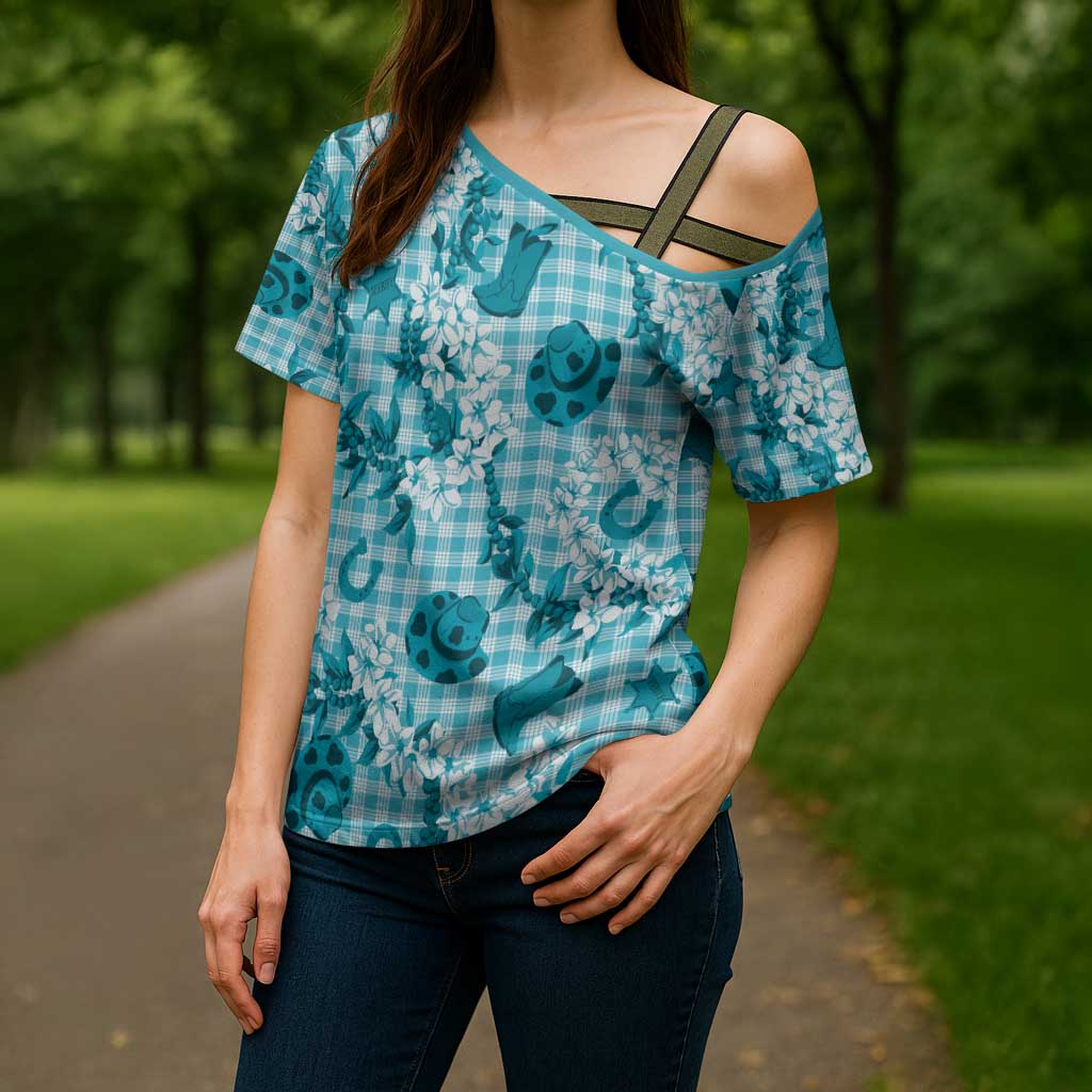 Mokihana Maile Ilima Leis Paniolo Palaka Cross Shoulder Shirt Hawaiian Polu Opa Spirit - Polynesian Pride