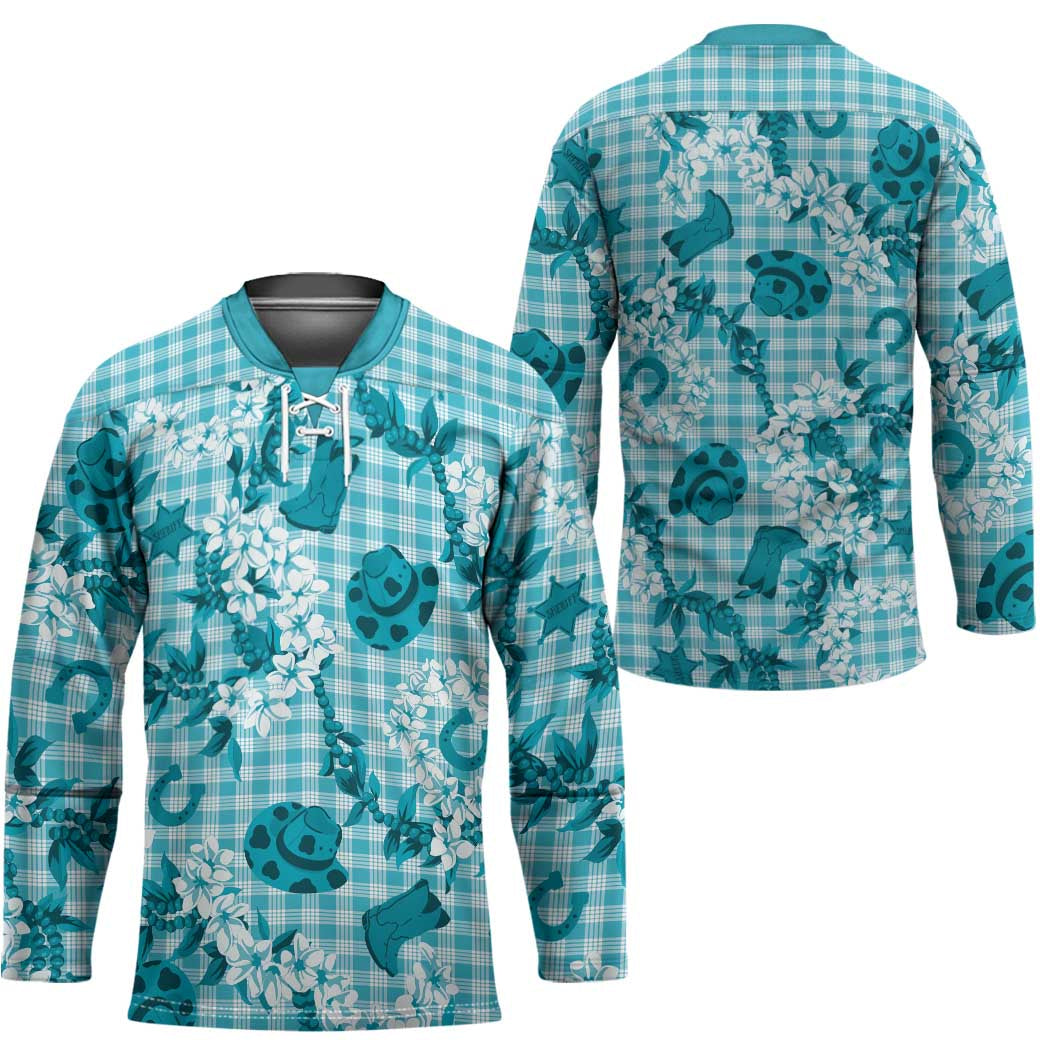 Mokihana Maile Ilima Leis Paniolo Palaka Hockey Jersey Hawaiian Polu Opa Spirit - Polynesian Pride