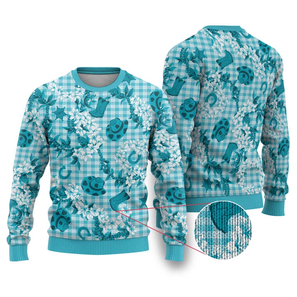 Mokihana Maile Ilima Leis Paniolo Palaka Ugly Christmas Sweater Hawaiian Polu Opa Spirit - Polynesian Pride