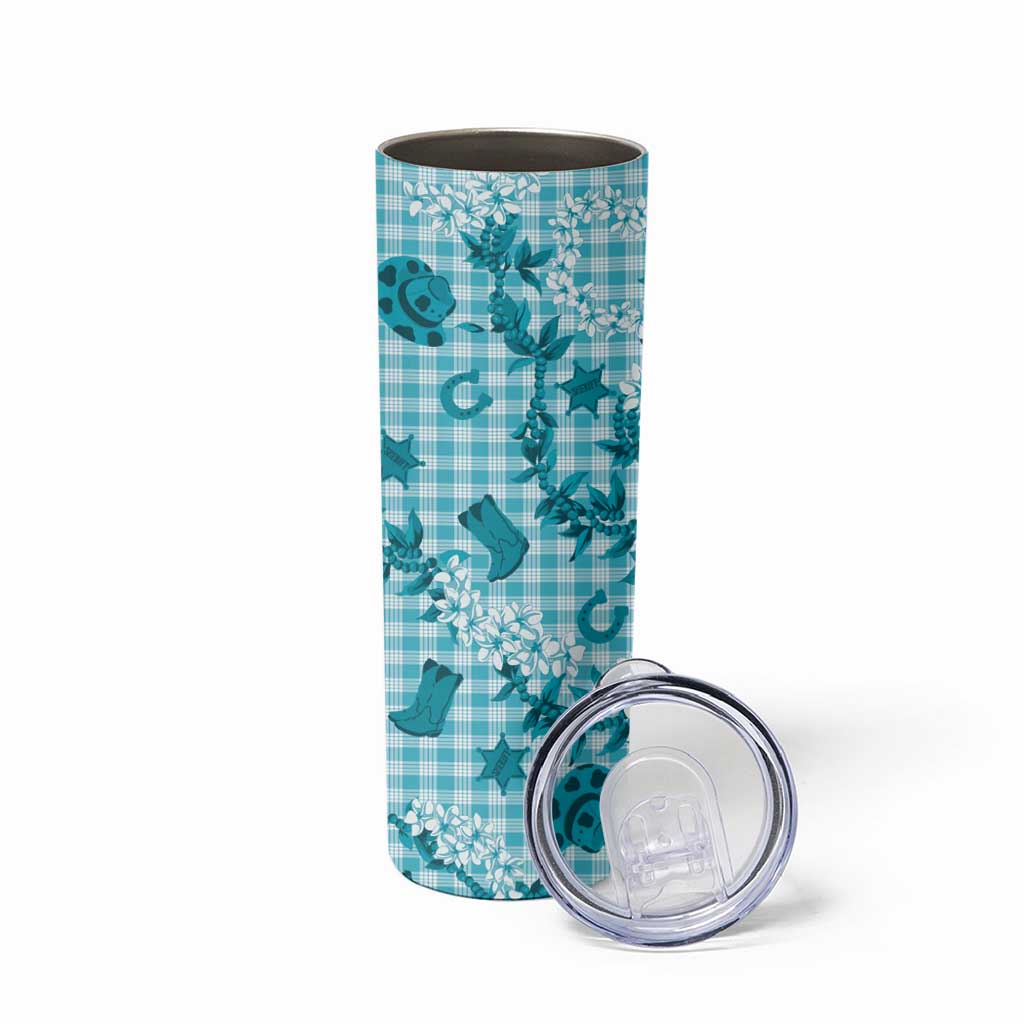 Mokihana Maile Ilima Leis Paniolo Palaka Skinny Tumbler Hawaiian Polu Opa Spirit - Polynesian Pride