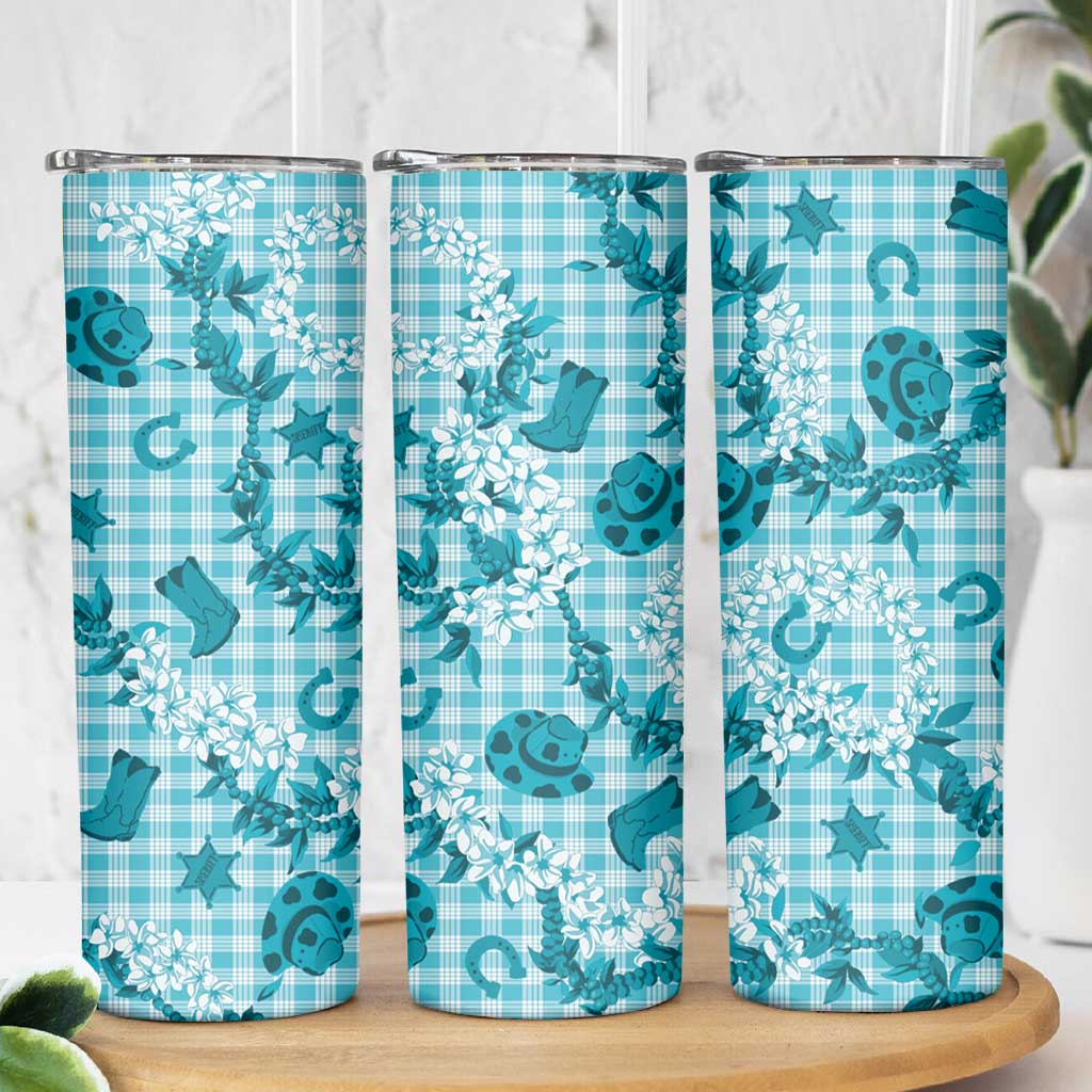 Mokihana Maile Ilima Leis Paniolo Palaka Skinny Tumbler Hawaiian Polu Opa Spirit - Polynesian Pride