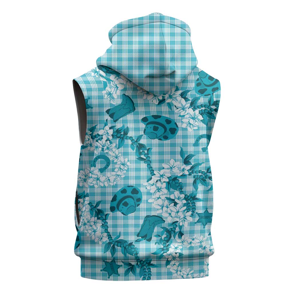 Mokihana Maile Ilima Leis Paniolo Palaka Sleeveless Zip Hoodie Hawaiian Polu Opa Spirit - Polynesian Pride