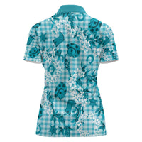 Mokihana Maile Ilima Leis Paniolo Palaka Women Polo Shirt Hawaiian Polu Opa Spirit - Polynesian Pride