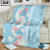 Blue Hawaii Anthurium Plumeria Lei Blanket LT9 - Polynesian Pride
