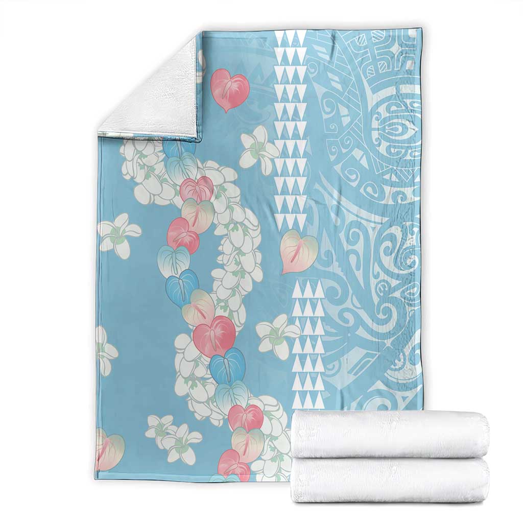 Blue Hawaii Anthurium Plumeria Lei Blanket LT9 - Polynesian Pride