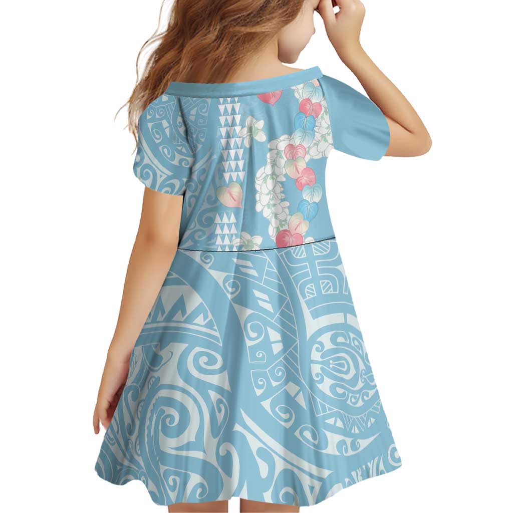 Blue Hawaii Anthurium Plumeria Lei Family Matching Summer Maxi Dress and Hawaiian Shirt
