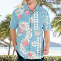 Blue Hawaii Anthurium Plumeria Lei Hawaiian Shirt