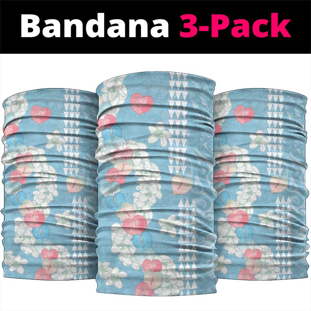 Blue Hawaii Anthurium Plumeria Lei Neck Gaiter LT9 package One Size: 25*50cm Blue - Polynesian Pride