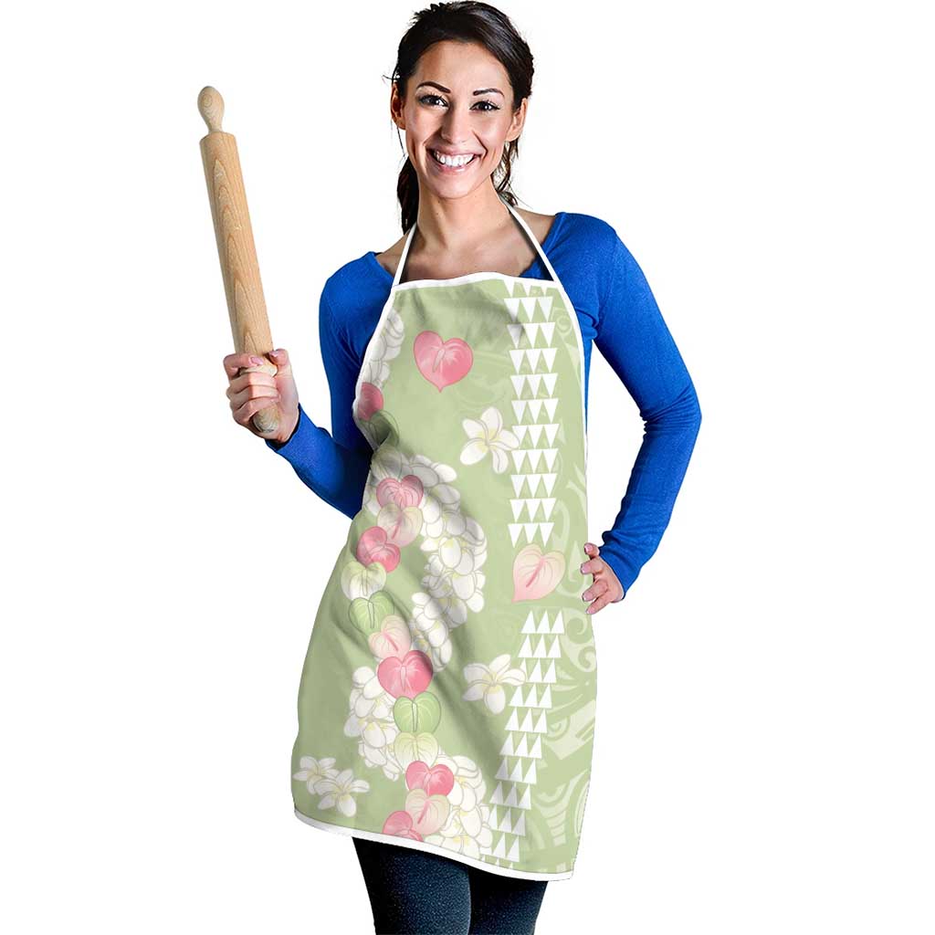 Leaf Green Hawaii Anthurium Plumeria Lei Apron LT9 - Polynesian Pride
