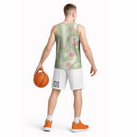 Leaf Green Hawaii Anthurium Plumeria Lei Basketball Jersey LT9 - Polynesian Pride