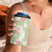 Leaf Green Hawaii Anthurium Plumeria Lei 4 in 1 Can Cooler Tumbler LT9 - Polynesian Pride