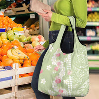 Leaf Green Hawaii Anthurium Plumeria Lei Grocery Bag LT9 - Polynesian Pride