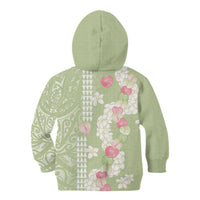 Leaf Green Hawaii Anthurium Plumeria Lei Kid Hoodie