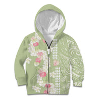 Leaf Green Hawaii Anthurium Plumeria Lei Kid Hoodie