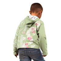 Leaf Green Hawaii Anthurium Plumeria Lei Kid Hoodie