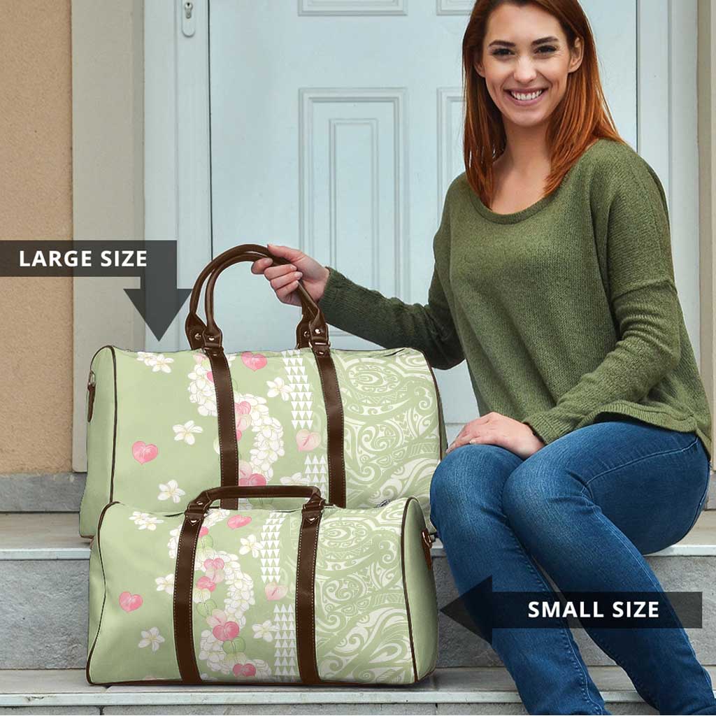 Leaf Green Hawaii Anthurium Plumeria Lei Travel Bag LT9 - Polynesian Pride