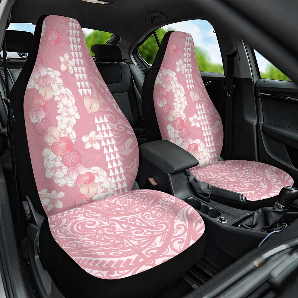 Soft Pink Hawaii Anthurium Plumeria Lei Car Seat Cover