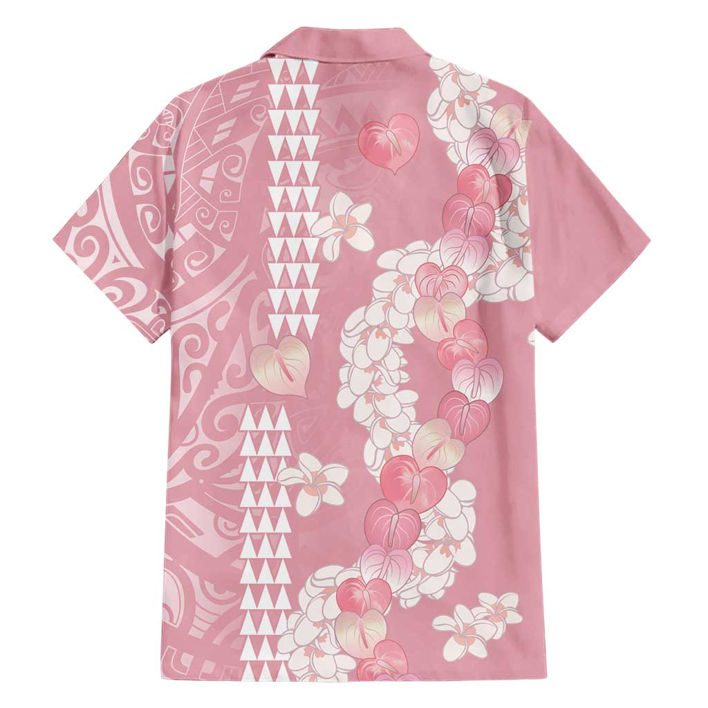 Soft Pink Hawaii Anthurium Plumeria Lei Family Matching Tank Maxi Dress and Hawaiian Shirt LT9 - Polynesian Pride