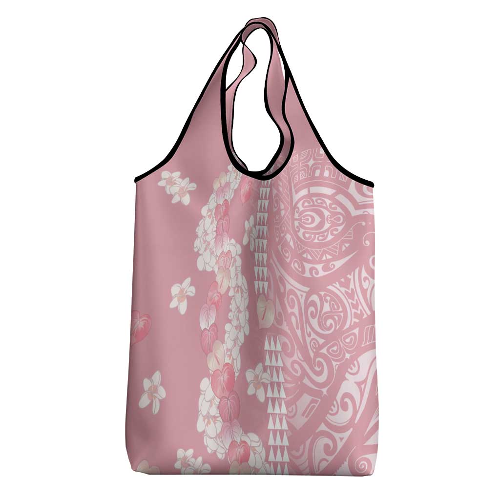 Soft Pink Hawaii Anthurium Plumeria Lei Grocery Bag LT9 - Polynesian Pride
