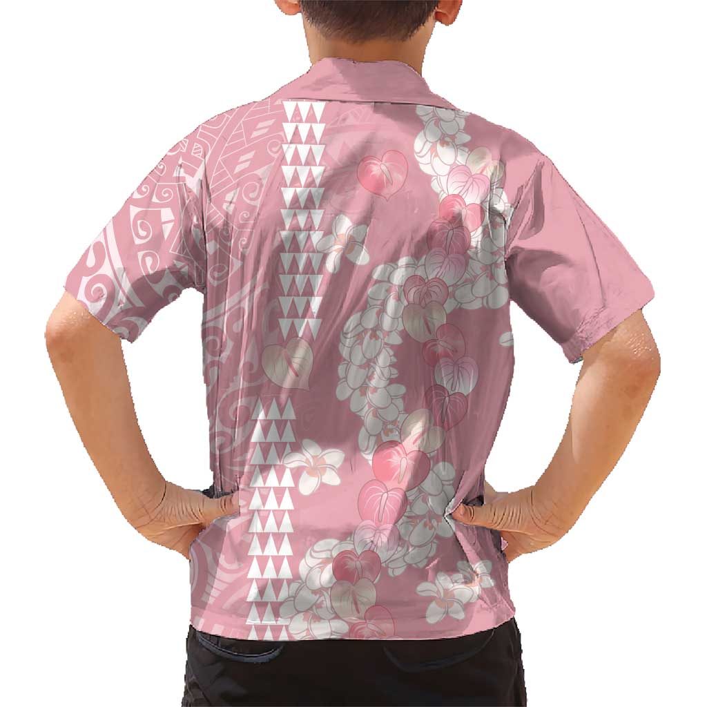 Soft Pink Hawaii Anthurium Plumeria Lei Hawaiian Shirt