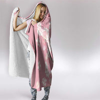 Soft Pink Hawaii Anthurium Plumeria Lei Hooded Blanket
