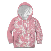 Soft Pink Hawaii Anthurium Plumeria Lei Kid Hoodie LT9 Hoodie Pink - Polynesian Pride