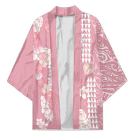 Soft Pink Hawaii Anthurium Plumeria Lei Kimono LT9 Unisex Pink - Polynesian Pride