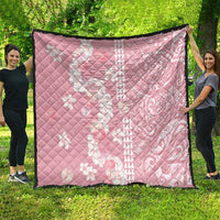 Soft Pink Hawaii Anthurium Plumeria Lei Quilt LT9 - Polynesian Pride