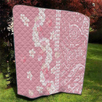 Soft Pink Hawaii Anthurium Plumeria Lei Quilt LT9 - Polynesian Pride