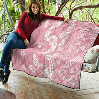 Soft Pink Hawaii Anthurium Plumeria Lei Quilt LT9 - Polynesian Pride