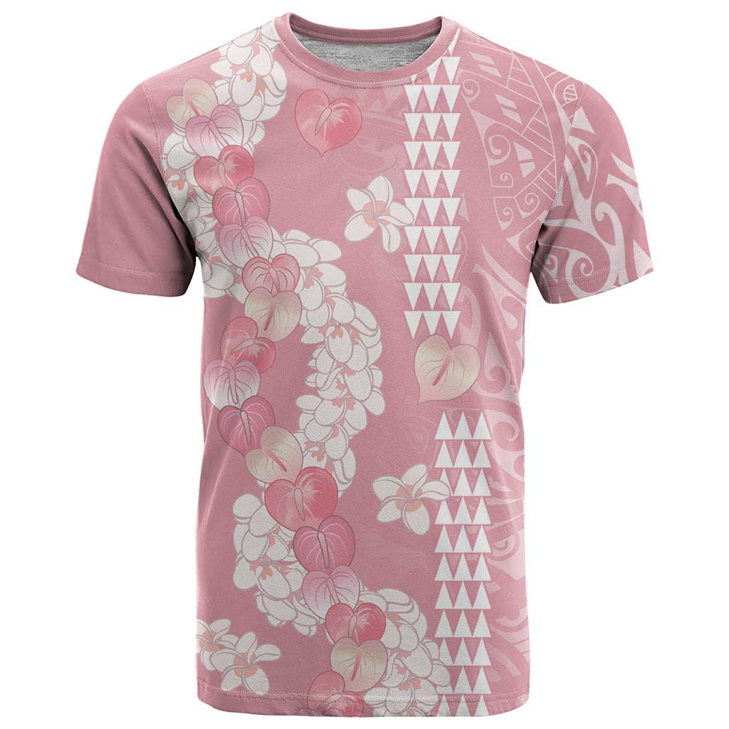 Soft Pink Hawaii Anthurium Plumeria Lei T Shirt