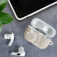 Suede Beige Hawaii Anthurium Plumeria Lei AirPods Case LT9 - Polynesian Pride
