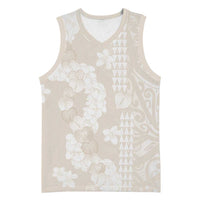 Suede Beige Hawaii Anthurium Plumeria Lei Basketball Jersey LT9 Unisex Beige - Polynesian Pride