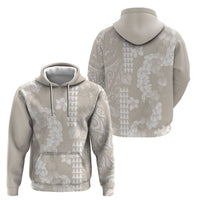 Suede Beige Hawaii Anthurium Plumeria Lei Hoodie LT9 - Polynesian Pride