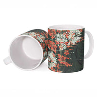 Hawaii Tartan With Hibiscus Ceramic Mug Polynesian Pattern Vintage LT9 - Polynesian Pride