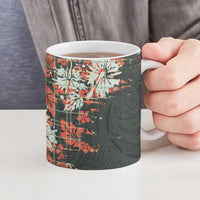 Hawaii Tartan With Hibiscus Ceramic Mug Polynesian Pattern Vintage LT9 - Polynesian Pride