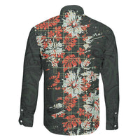Hawaii Tartan With Hibiscus Family Matching Short Sleeve Bodycon Dress and Hawaiian Shirt Polynesian Pattern Vintage