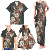 Hawaii Tartan With Hibiscus Family Matching Tank Maxi Dress and Hawaiian Shirt Polynesian Pattern Vintage