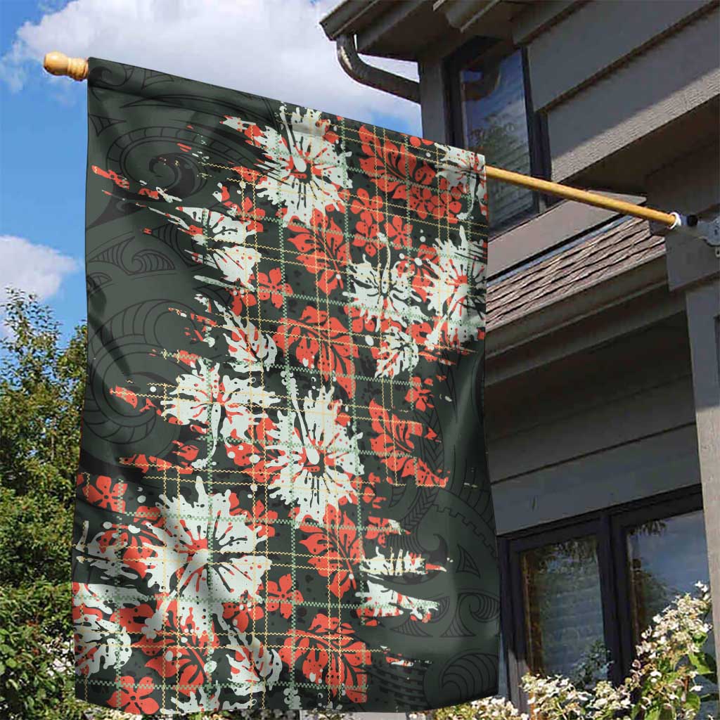 Hawaii Tartan With Hibiscus Garden Flag Polynesian Pattern Vintage