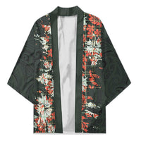 Hawaii Tartan With Hibiscus Kimono Polynesian Pattern Vintage