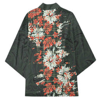Hawaii Tartan With Hibiscus Kimono Polynesian Pattern Vintage