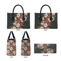 Hawaii Tartan With Hibiscus Leather Bag Polynesian Pattern Vintage