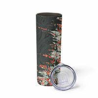 Hawaii Tartan With Hibiscus Skinny Tumbler Polynesian Pattern Vintage